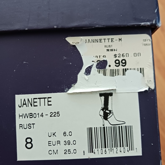 NWT, Beyoncé's brandVINTAGE House of Dereon Rust Janette boots, size 8 - Picture 7 of 7